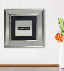 BK Gift Kufi Tasarımlı Dekoratif Aynalı Gümüş Duvar Çerçevesi-1