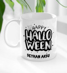 Kişiye Özel Happy Halloween Tasarımlı Beyaz Kupa Bardak-1