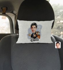 Kişiye Özel İsimli Erkek Avukat Karikatürlü Dikdörtgen Araç Koltuk Yastığı-2