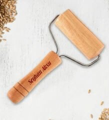 BK Gift Kişiye Özel Ahşap Hamur Açma Oklavası Merdanesi Rulosu 3'lü Set