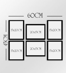 BK Gift 6 Parça Çerçeve Görünümlü Ahşap Tablo Seti (45x60cm)-6