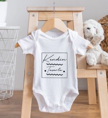 BK Kids Kişiye Özel Kendin Tasarla Beyaz %100 Pamuklu Kısa Kol Bebek Body Zıbın, Yeni Doğan Bebek Hediyesi