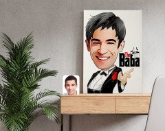 Kişiye Özel Godfather Baba Karikatürlü Kanvas Tablo 50x70cm-3