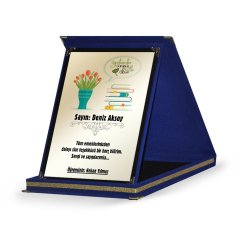 Kişiye Özel Lacivert Plaket (Öğretmenler Günü Temalı-18)