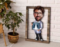 BK Gift Kişiye Özel Radyolojist Karikatürlü 3D Ahşap Tablo, Sevgiliye Hediye, Arkadaşa Hediye, Yıl Dönümü Hediyesi, Doğum Günü Hediyesi-1