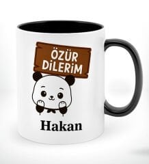 BK Gift Kişiye Özel Özür Dilerim Tasarımlı Siyah Kupa & Sigara Kutusu & Dokunmatik Alevsiz Çakmak Hediye Seti