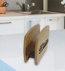 BK Gift Mutfağın Sultanı Tasarımlı Lüks Ahşap Peçetelik-2