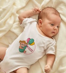 BK Kids Tizesinin Kızçesi Tasarımlı Beyaz Bebek Body Zıbın-1