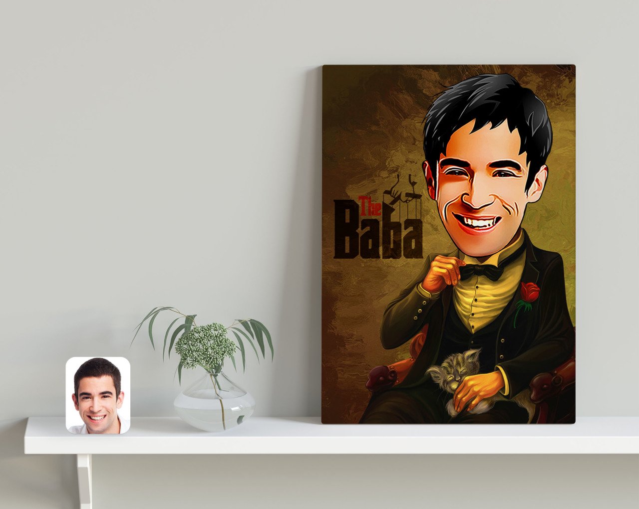 Kişiye Özel Godfather Baba Karikatürlü Kanvas Tablo 30x50cm-4