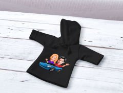 BK Gift Kişiye Özel Sevgililer Karikatürlü Mini Siyah İçki Şişesi Tişörtü , Ev Bar Dekoru, Viski, Şarap, Votka, Rakı Şişesi Tişörtü, Ev Barı-26