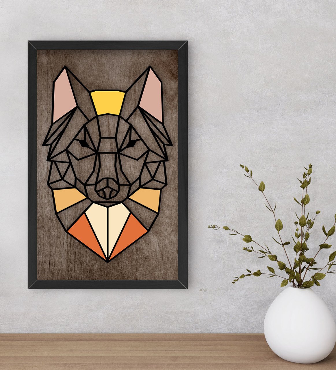 BK Home Kurt Dekoratif Ahşap Siyah Çerçeveli Tablo-2