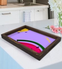 BK Gift Karpuz Tasarımlı Doğal Ahşap Tepsi-1