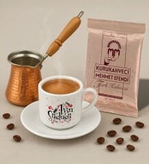 BK Gift Kişiye Özel İsimli Evin Süslüsü Tasarımlı Türk Kahvesi Fincanı & Bakır Cezve & Türk Kahvesi Seti-4, Arkadaş Hediye, Sevgiliye Hediye