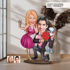 BK Gift Kişiye Özel Sevgililer Karikatürlü Büyük Boy Ahşap Biblo-9 Arkadaşa Hediye , Sevgiliye Hediye, Kişiye Özel Biblolar