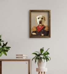 Evcil Dostlara Özel Portre Doğal Masif Ahşap Çerçeveli Tablo 30x40cm-15