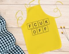 BK Gift Fcuk Tasarımlı Sarı Mutfak Önlüğü Aşçı Hediyesi, Arkadaşa Hediye-3