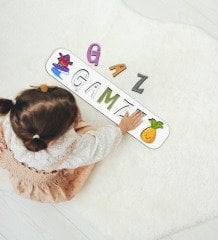 BK Toys Çocuklara Özel İsimli Ahşap Eğitici Yapboz Puzzle-10