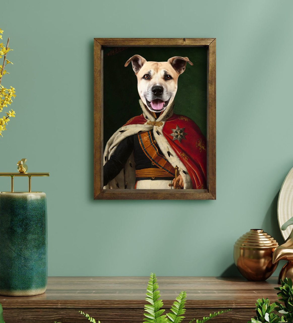 Evcil Dostlara Özel Portre Doğal Masif Ahşap Çerçeveli Tablo 30x40cm-16