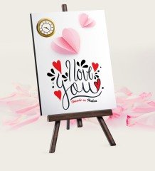 Kişiye Özel Seni Seviyorum Şovaleli Masa Saati - 1