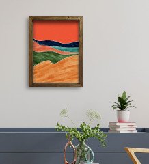 BK Gift Otel Odası Konseptli Doğal Masif Ahşap Çerçeveli Tablo 30x40cm-2