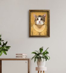 Evcil Dostlara Özel Portre Doğal Masif Ahşap Çerçeveli Tablo 30x40cm-17