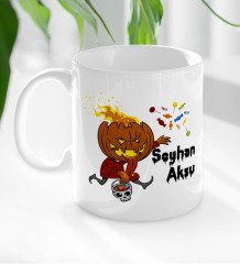 Kişiye Özel Happy Halloween Tasarımlı Beyaz Kupa Bardak-12