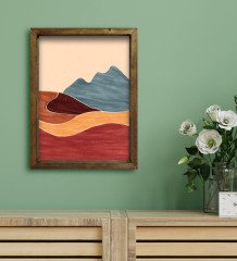 BK Gift Otel Odası Konseptli Doğal Masif Ahşap Çerçeveli Tablo 30x40cm-4