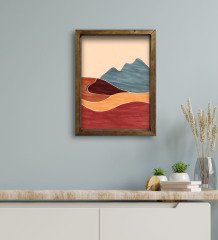 BK Gift Otel Odası Konseptli Doğal Masif Ahşap Çerçeveli Tablo 30x40cm-4