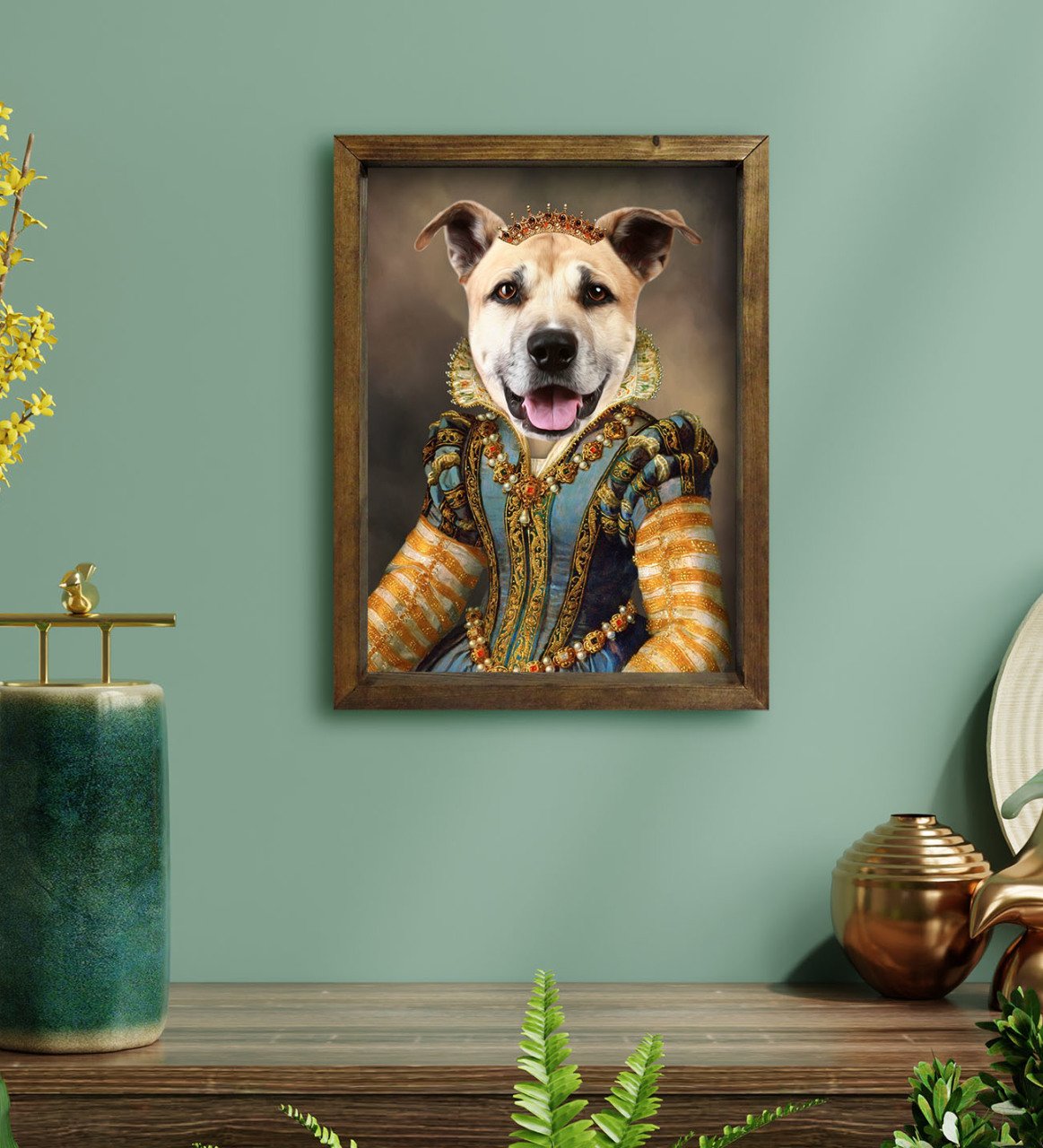 Evcil Dostlara Özel Portre Doğal Masif Ahşap Çerçeveli Tablo 30x40cm-20