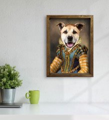 Evcil Dostlara Özel Portre Doğal Masif Ahşap Çerçeveli Tablo 30x40cm-20