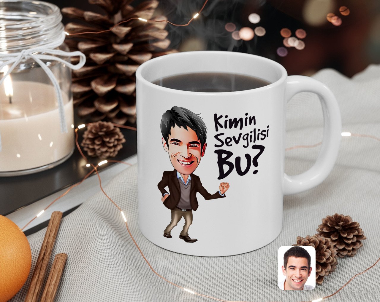 Kişiye Özel Erkek Kimin Sevgilisi Bu Karikatürlü Beyaz Kupa Bardak-2