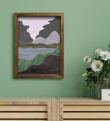 BK Gift Otel Odası Konseptli Doğal Masif Ahşap Çerçeveli Tablo 30x40cm-6