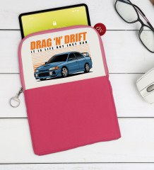 BK Gift Drag N Drift Tasarımlı Taşınabilir Koruyucu Tablet Kılıfı & Organizer Çanta - Pembe-1