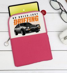 BK Gift Dirifting Tasarımlı Taşınabilir Koruyucu Tablet Kılıfı & Organizer Çanta - Pembe-1