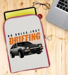 BK Gift Dirifting Tasarımlı Taşınabilir Koruyucu Tablet Kılıfı & Organizer Çanta - Pembe-1