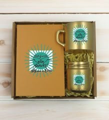 BK Gift Kişiye Özel İsimli DTF Best Friend Temalı Gold Defter & Kahve Fincanı & Mum Hediye Seti-1, Arkadaşa Hediye, Doğum Günü Hediyesi