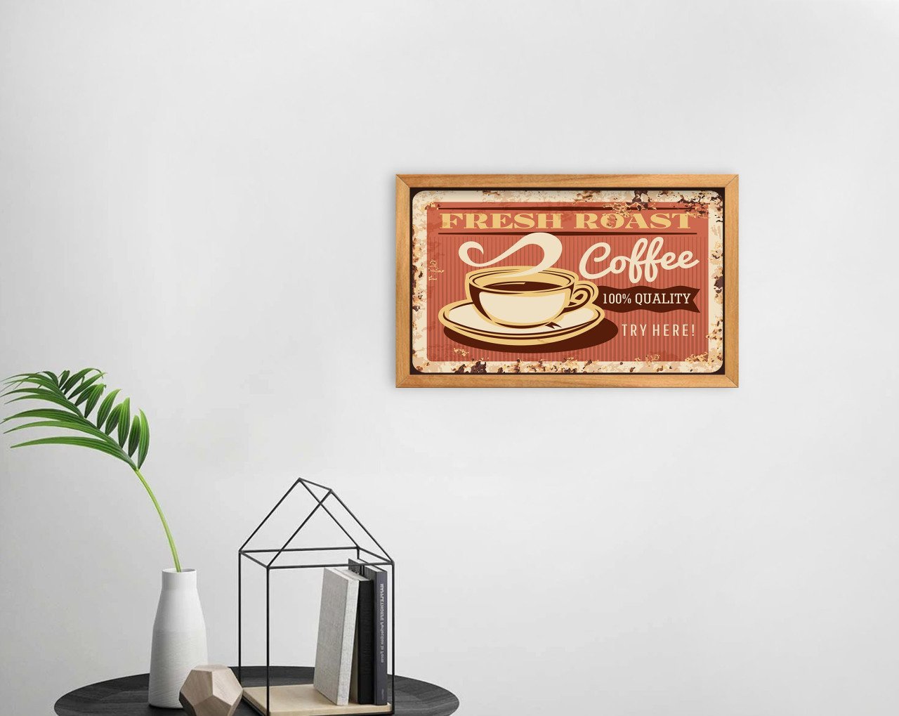BK Home Coffee Tasarımlı Dekoratif Retro Ahşap Tablo-33