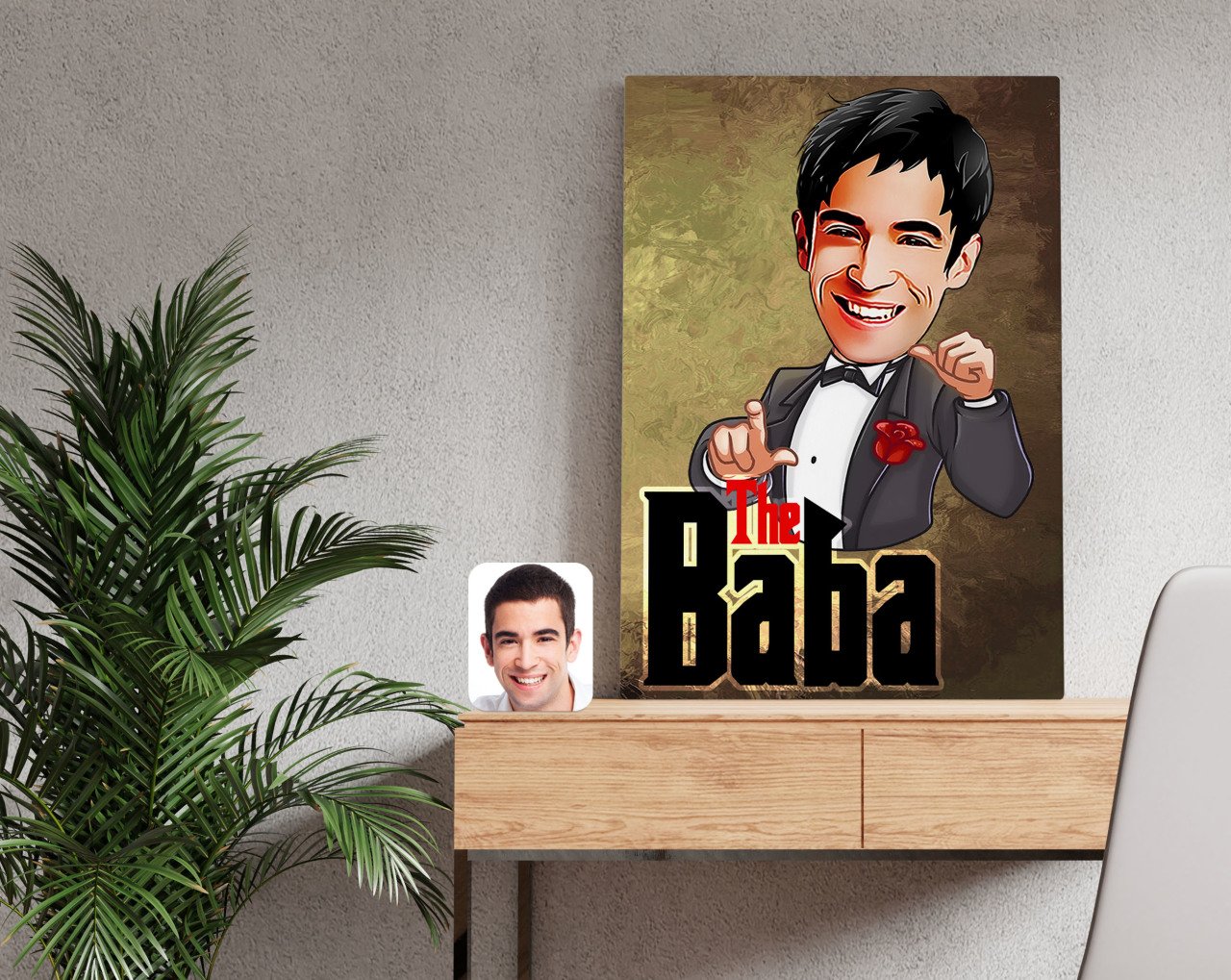 Kişiye Özel Godfather Baba Karikatürlü Kanvas Tablo 50x70cm-8