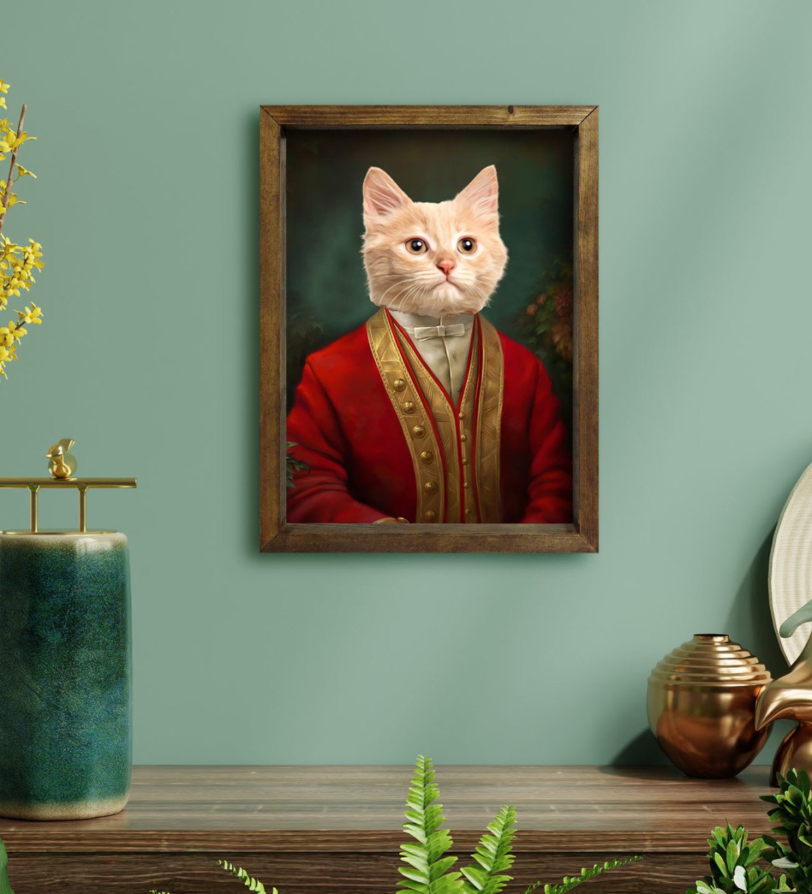 Evcil Dostlara Özel Portre Doğal Masif Ahşap Çerçeveli Tablo 30x40cm-31