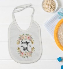 BK Kids Daddy's Girl Tasarımlı Bebek Body Zıbın ve Mama Önlüğü Hediye Seti - Model 1