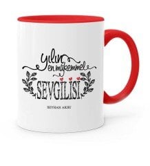 Kişiye Özel Yılın En Mükemmel Sevgilisi Kırmızı Kupa Bardak