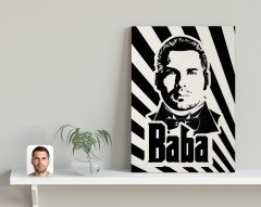Kişiye Özel Godfather Baba Silüet Tasarımlı Kanvas Tablo 30x50cm-1