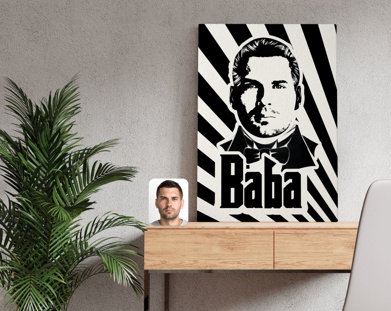 Kişiye Özel Godfather Baba Silüet Tasarımlı Kanvas Tablo 50x70cm-1