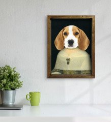 Evcil Dostlara Özel Portre Doğal Masif Ahşap Çerçeveli Tablo 30x40cm-35