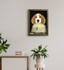 Evcil Dostlara Özel Portre Doğal Masif Ahşap Çerçeveli Tablo 30x40cm-35