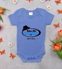 BK Kids Kişiye Özel İsimli Mavi %100 Pamuklu Kısa Kol Bebek Body Zıbın-6, Yeni Doğan Bebek Hediyesi