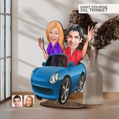BK Gift Kişiye Özel Sevgililer Karikatürlü Büyük Boy Ahşap Biblo-52 Arkadaşa Hediye , Sevgiliye Hediye, Kişiye Özel Biblolar
