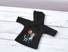 BK Gift Kişiye Özel Sevgililer Karikatürlü Mini Siyah İçki Şişesi Tişörtü , Ev Bar Dekoru, Viski, Şarap, Votka, Rakı Şişesi Tişörtü, Ev Barı-42