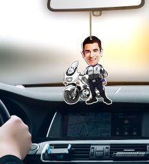 Kişiye Özel Bay Yunus Polis Karikatürlü Ahşap Araba Dikiz Ayna Süsü