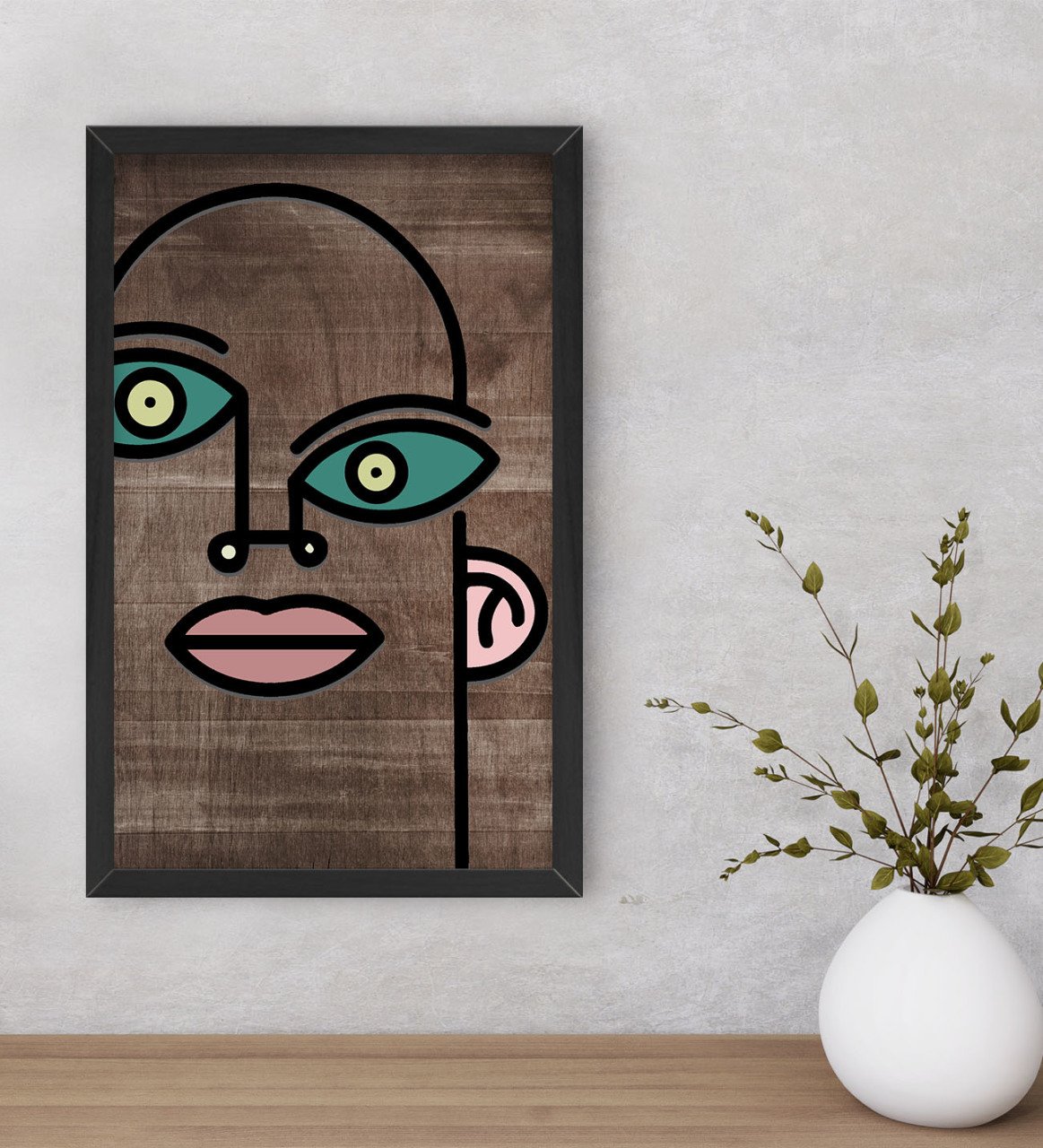 BK Home Picasso Style Dekoratif Ahşap Siyah Çerçeveli Tablo-1